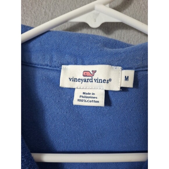 Vineyard Vines Sweatshirt Women M Blue Striped Shep Shirt 1/4 Zip Pullover - Picture 4 of 7